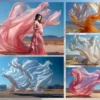 25 Background kỹ thuật số vải tung bay trên sa mạc cực đẹp 1