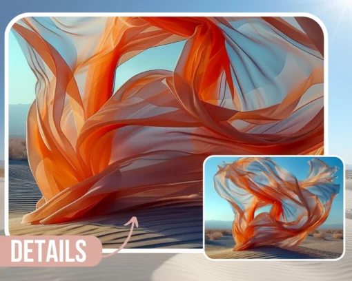 25 Background kỹ thuật số vải tung bay trên sa mạc cực đẹp 6