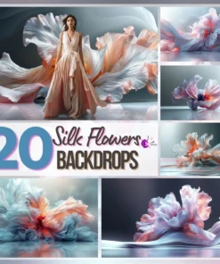 20 Background kỹ thuật số hoa vải tung bay chụp trong studio