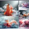 20 Background kỹ thuật số hoa vải tung bay chụp trong studio 6