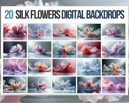 20 Background kỹ thuật số hoa vải tung bay chụp trong studio 7