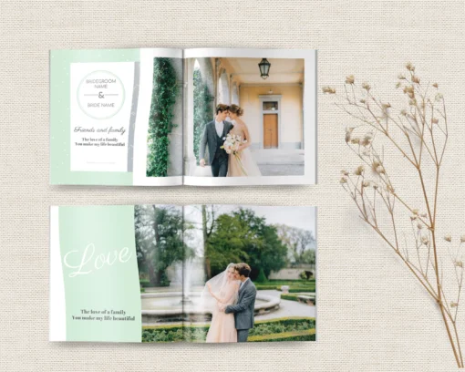 Mẫu album cưới photobook màu xanh nhạt sang trọng 5