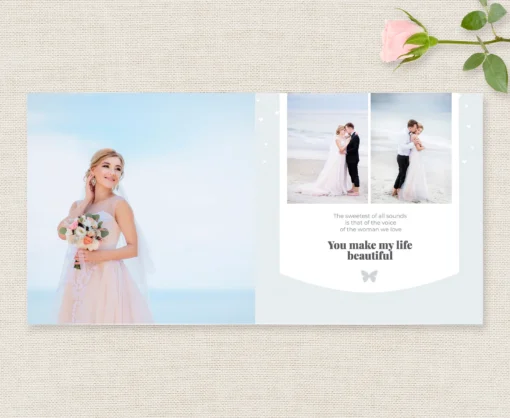 Mẫu album cưới photobook màu xanh nhạt sang trọng 6