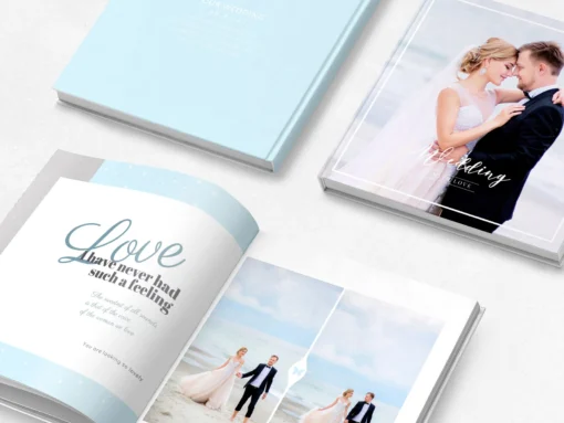 Mẫu album cưới photobook màu xanh nhạt sang trọng 7