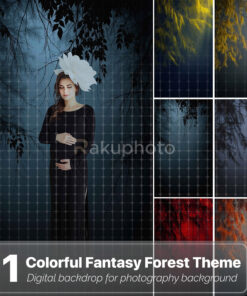 Digital backdrop for photography background – Colorful Fantasy Forest Theme